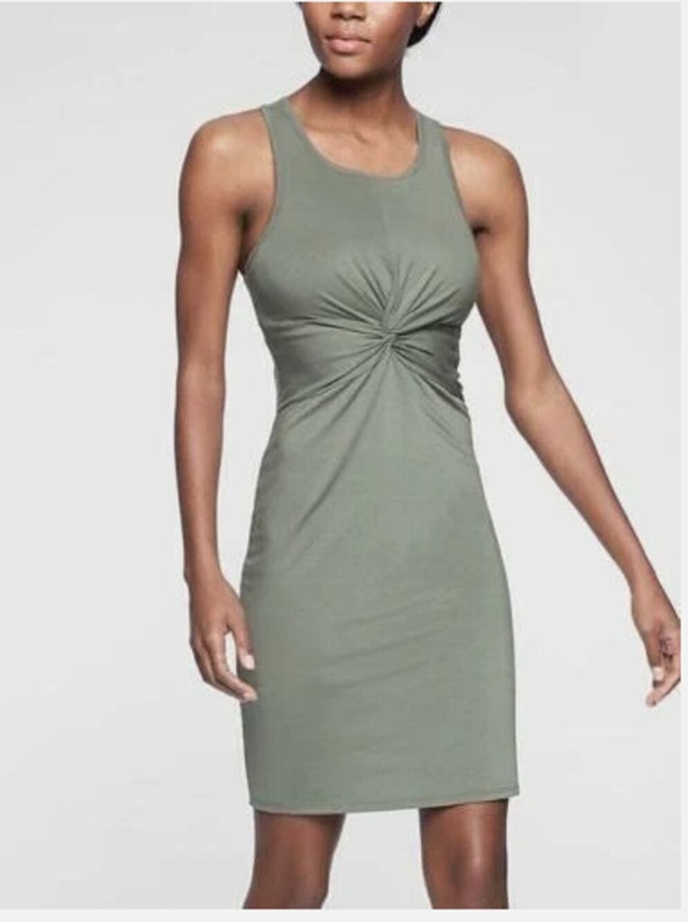Athleta Barre Bralette Dress in Silver Grey, S Small #291867 Tencel Lightweight